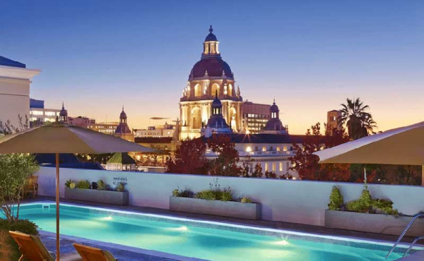 city hall and a pool