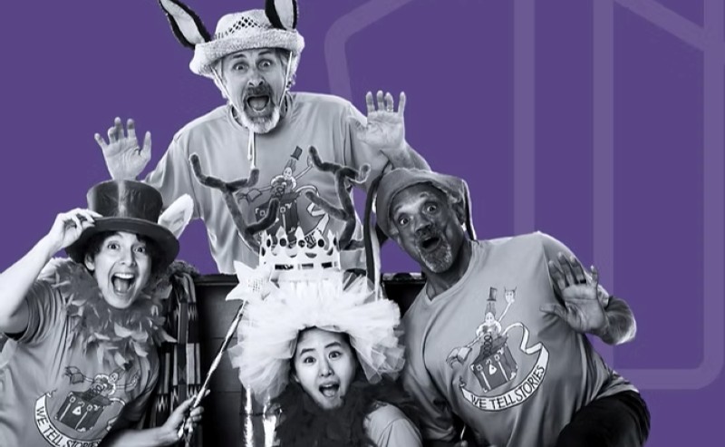 Four people in costumes