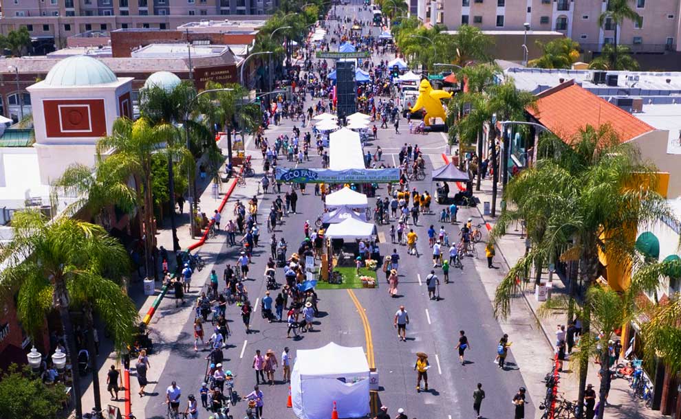 people walking on closed streets