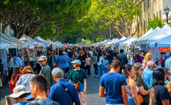 people at an art fair