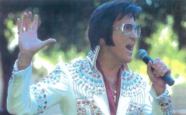 A man dressed as Elvis
