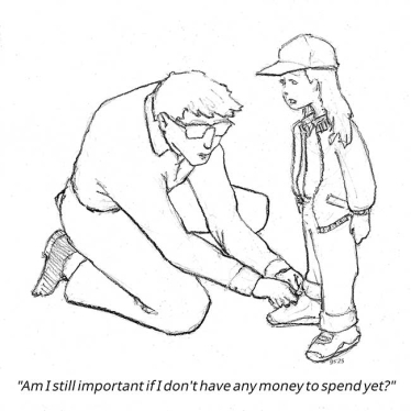 Dad and daughter talking