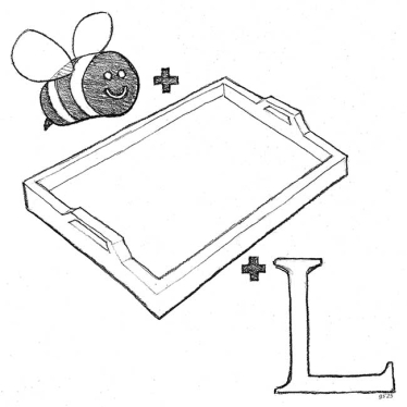 A puzzle of a bee plus tray plus l spelling betrayal