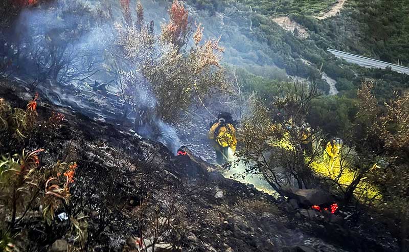 firefighters putting out a fire