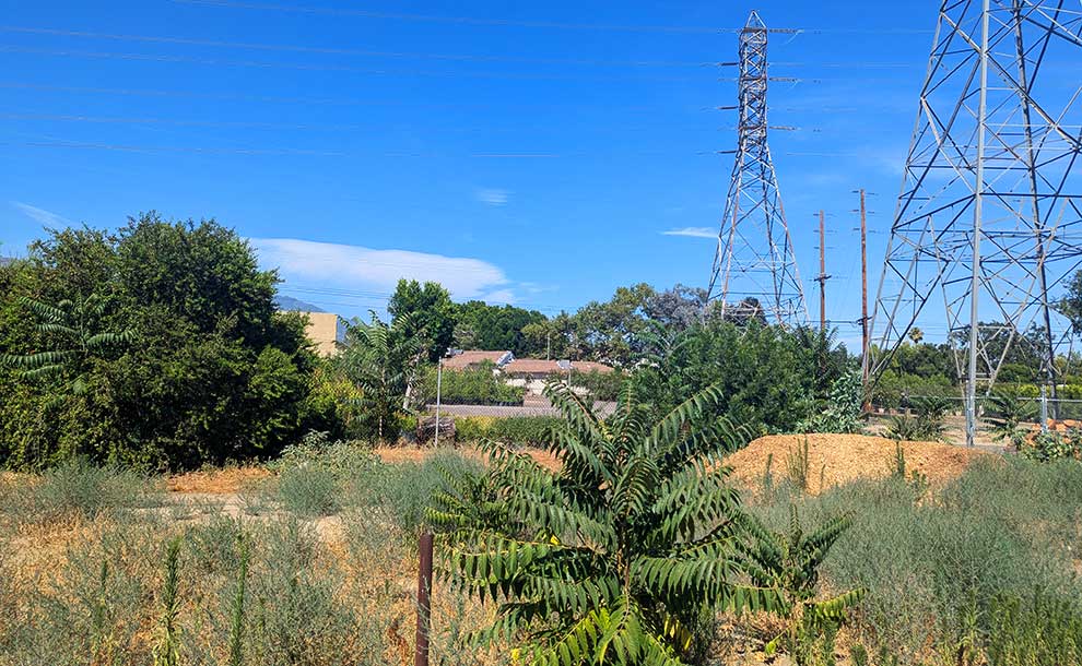 land with high voltage lines