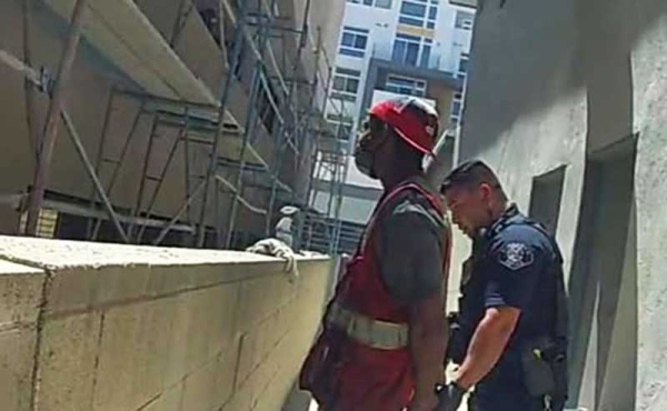 a man getting arrested