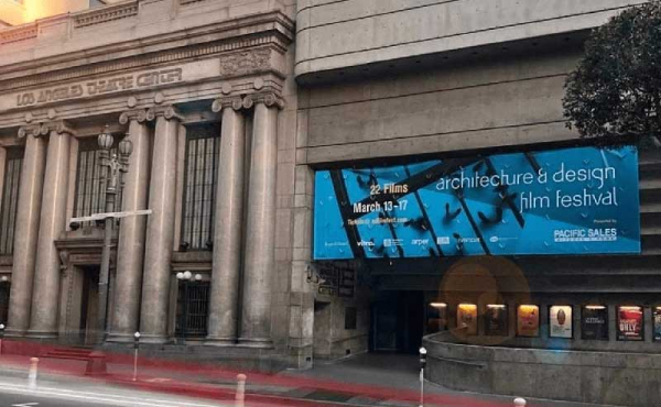an entrance to a theater