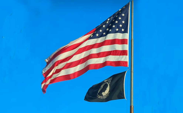 American Flag and POW/MIA flag