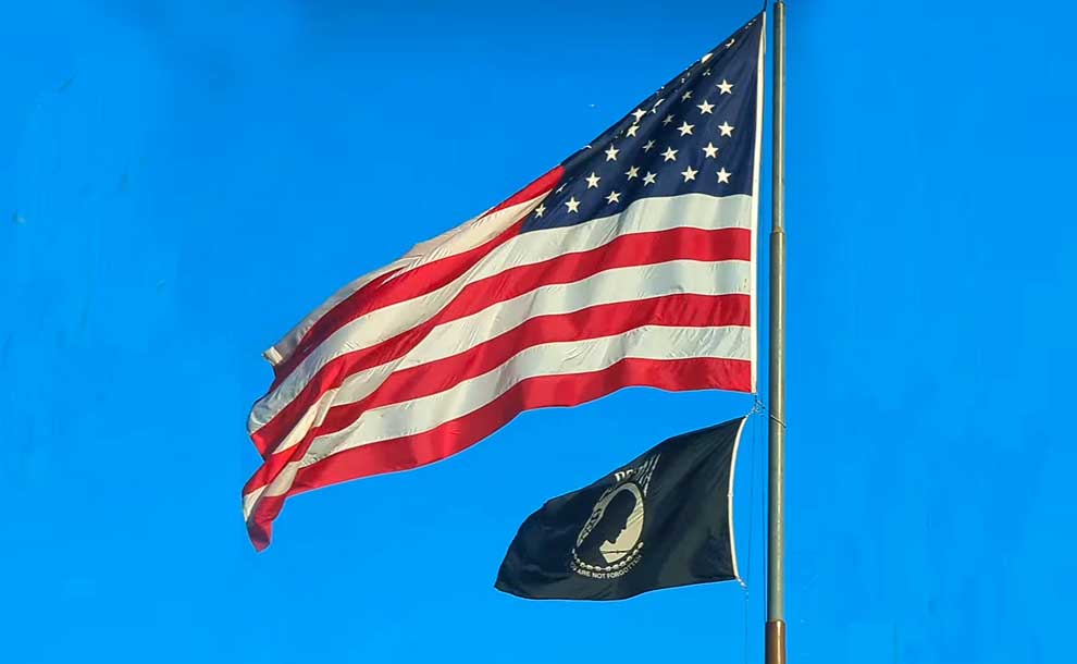 American Flag and POW/MIA flag
