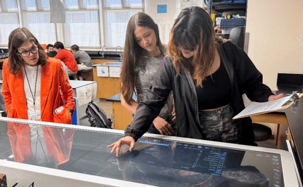 students working in class