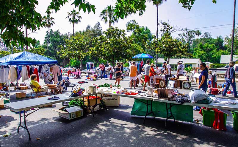 people at a yard sale