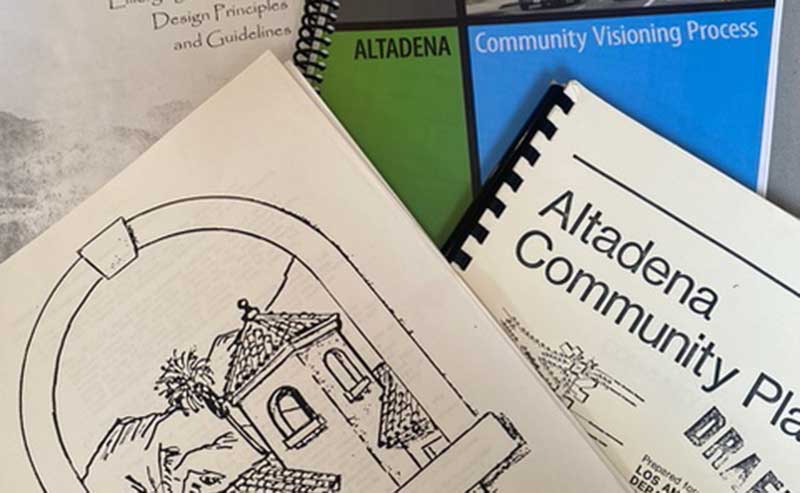 folders with name of Altadena on them