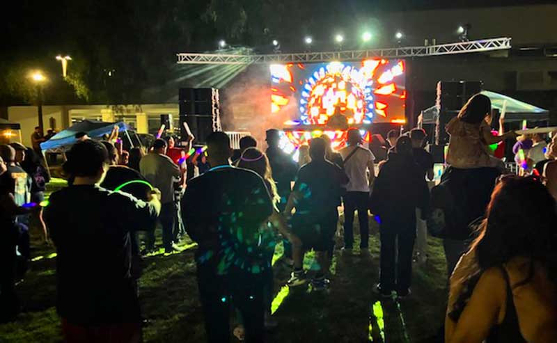 stage with attendees