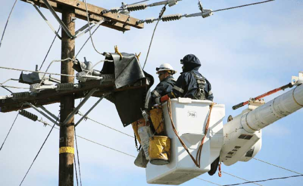 crew on a cherry picker