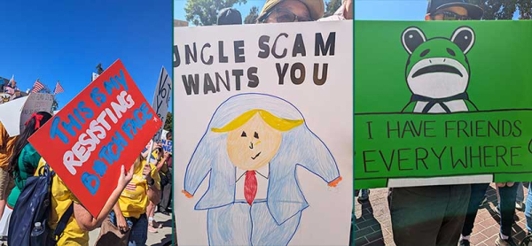 signs at a rally