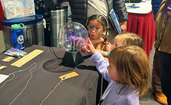 kids touch a thunder ball