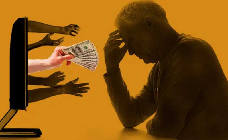 depicting an older person distressed