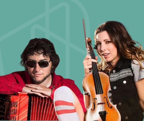 two people holding their instruments