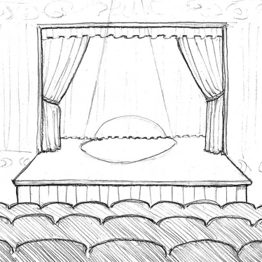 A stage with a spotlight