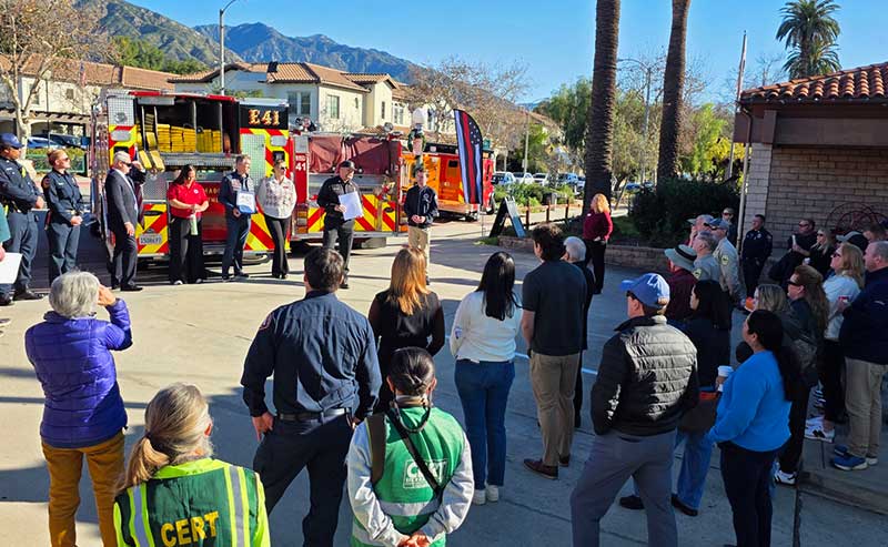 a group of people at a commemoration ceremoney