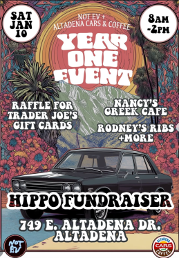 1960s style lettering and illustration of classic Datsun