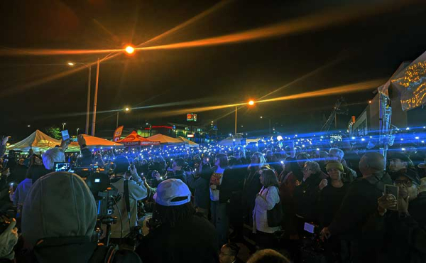 phones lighted at night