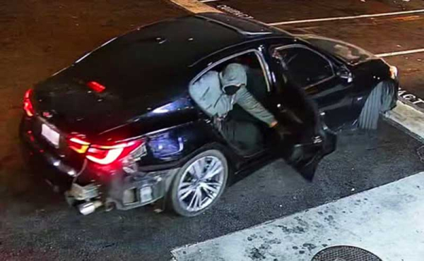 a suspect inside a car