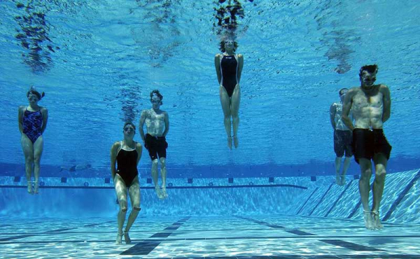 athletes in a pool